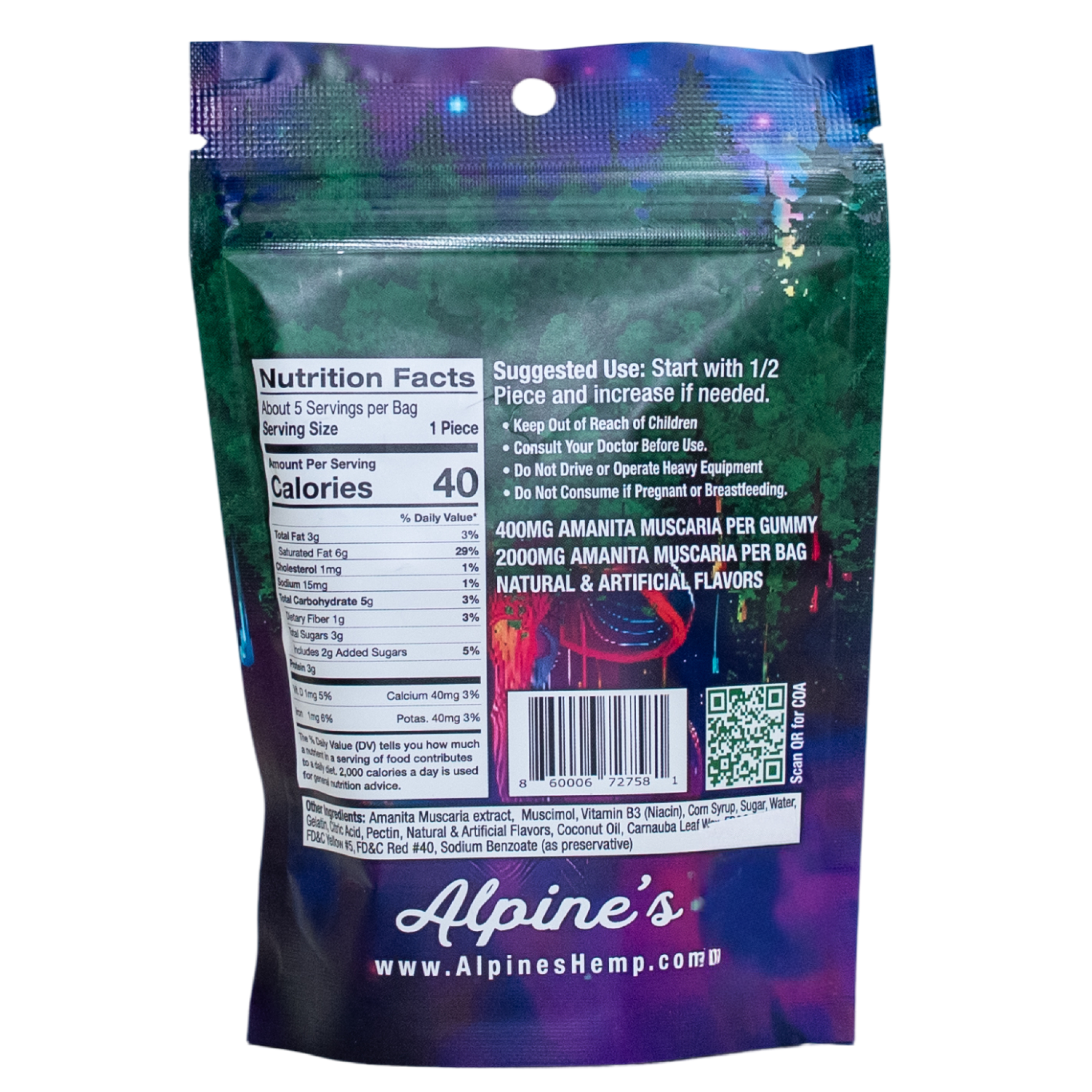 Assorted Amanita Shroom Gummies Bag