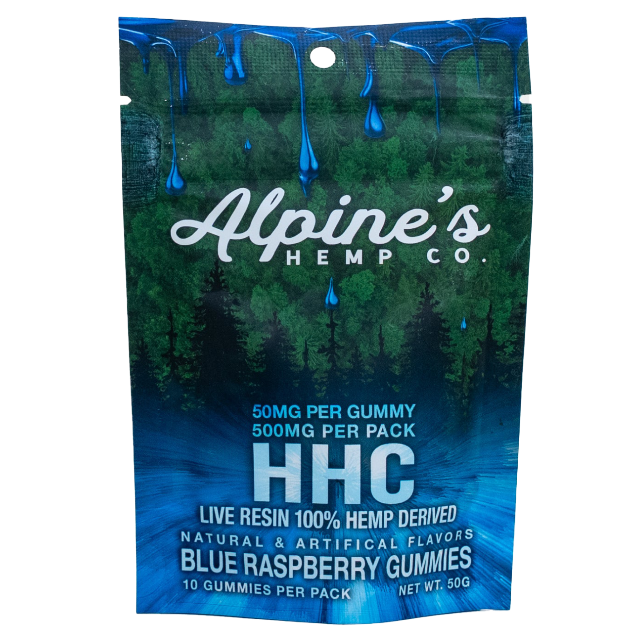 Blue Razz Live Resin HHC Gummies Pack