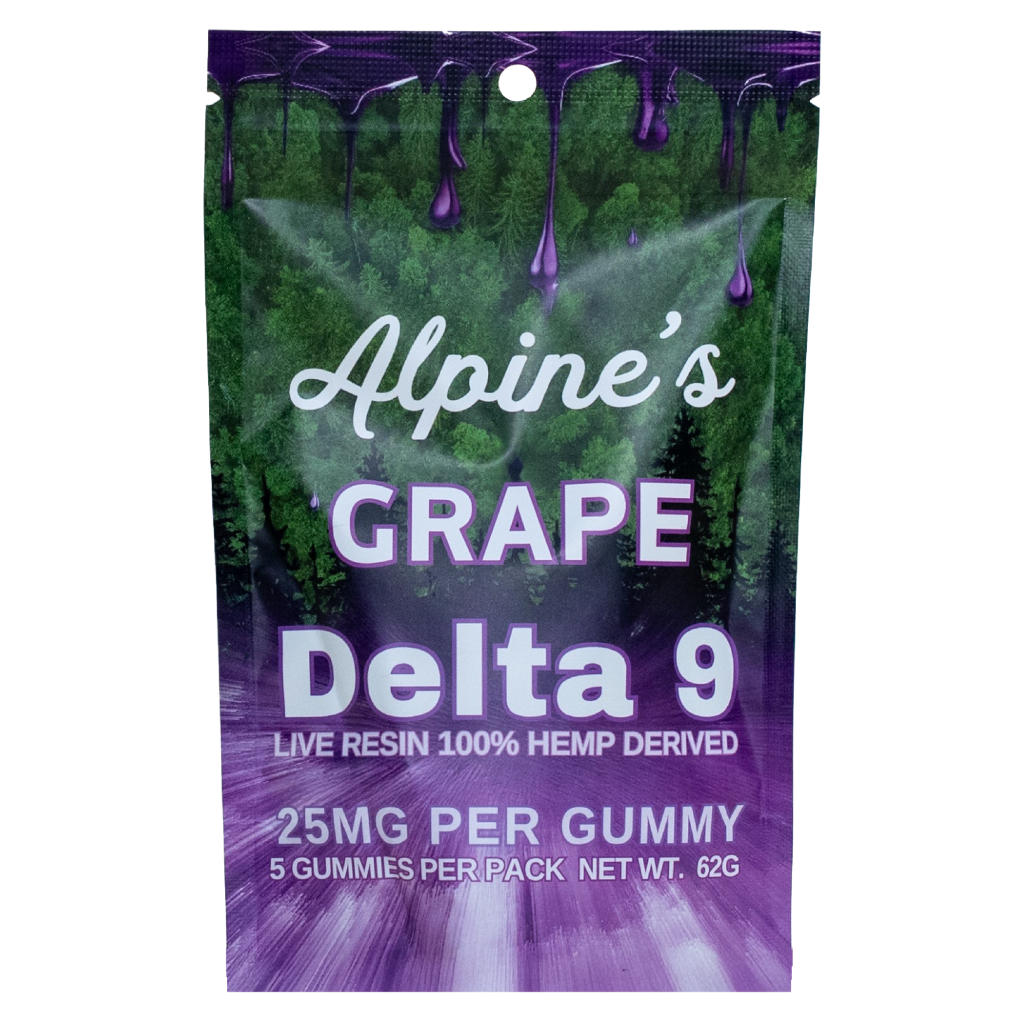 Grape Live Resin Delta 9 Gummies Pack