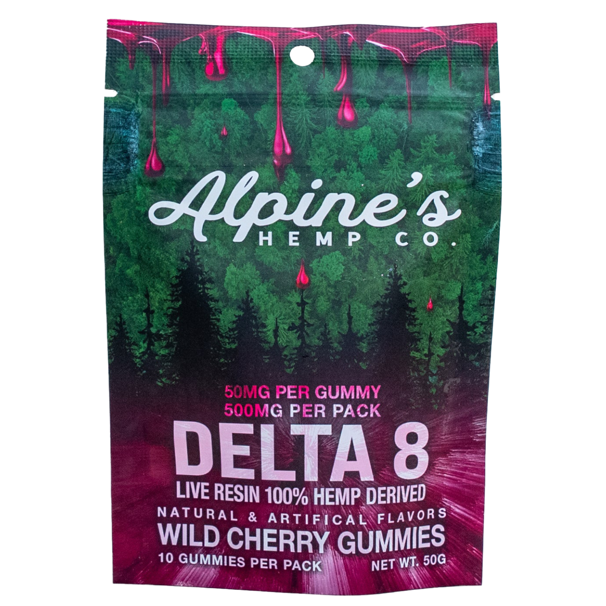Wild Cherry Live Resin Delta 8 Gummies Pack